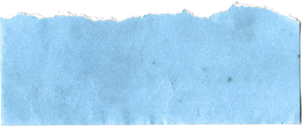 Torn blue paper accent